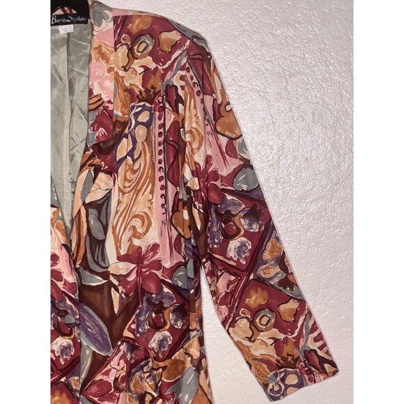 VTG Barrie Stephens 8 Women Abstract Floral Blazer Jacket Multicolor Rayon Lined - Picture 8 of 16